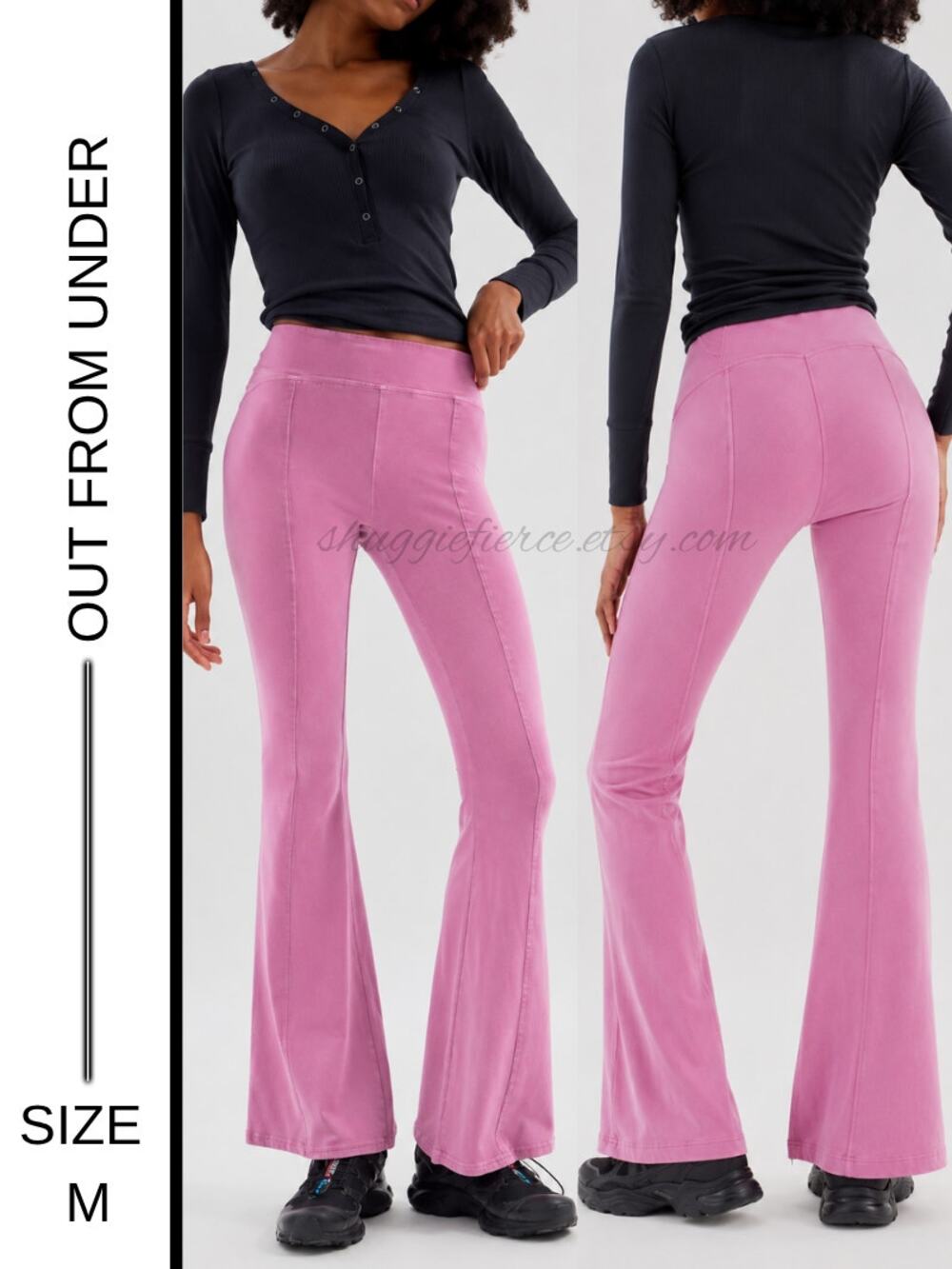 MSRP: $59✨ Size M Out From Under Aria Seamed Flare Pants Pink Urban Outfitters ✨